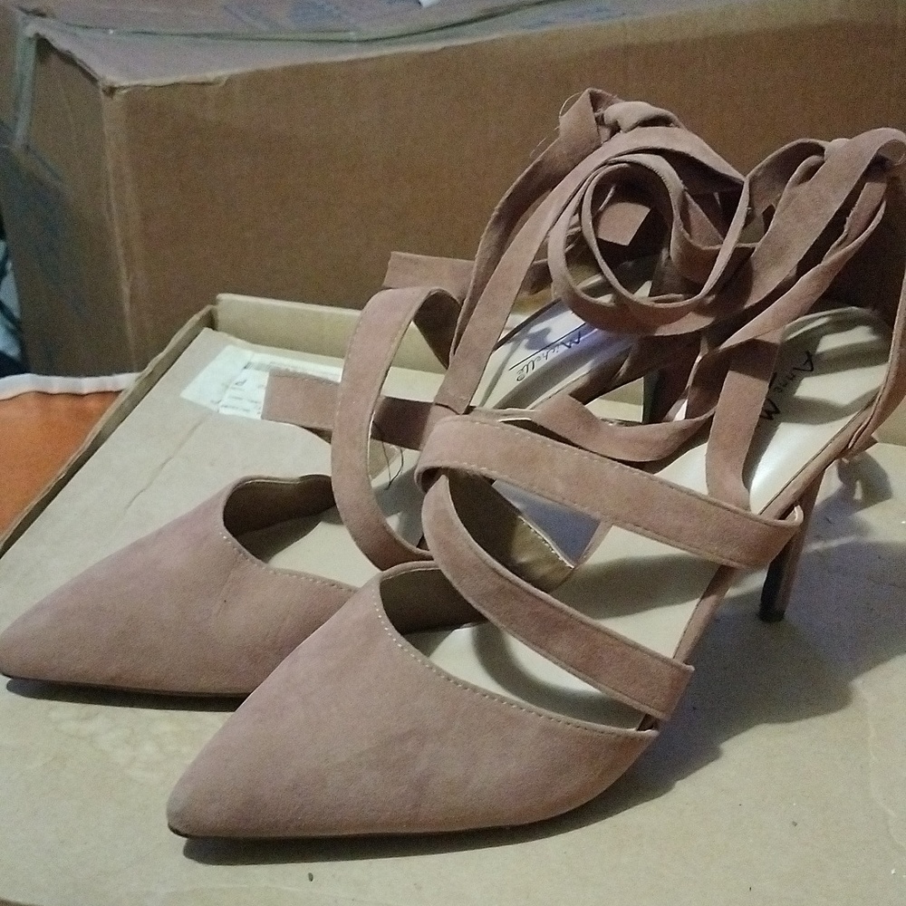 Velcro lace up heels